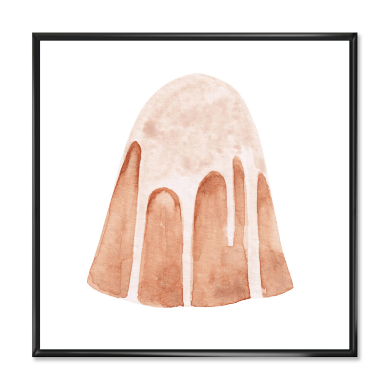 Gâteau de Pâques sur blanc - peinture sur toile, H 16 po x l 16 po x P 1 po, Cadre flottant noir