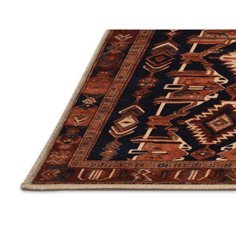 Machine Washable Persian Brown Area Rug, Round 5'