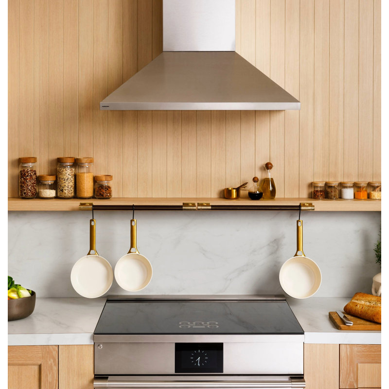 Monogram 48" Wall-Mounted Pyramid Chimney Vent Hood With Air Quality Sensors