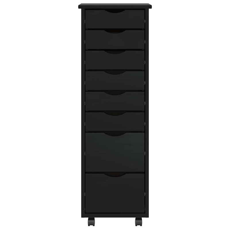 Meilany 34cm Wide 8 -Drawer Solid Wood File Cabinet, Black