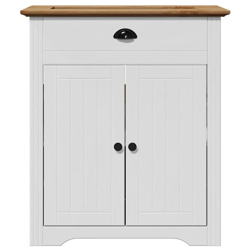 Aaliah Bathroom Cabinet, White/Brown