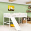 Lit mezzanine double en bois pleine grandeur avec glissière amovible et barrière de sécurité-1720645504