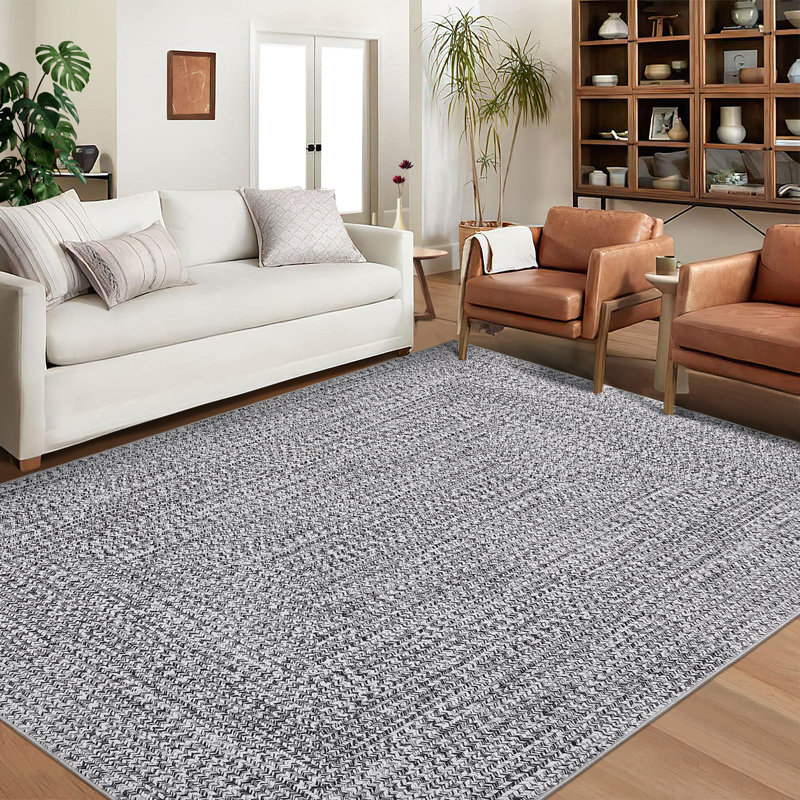 Tapis lavable 9 x 12 po, Gris, Rectangle 9 pi x 12 pi