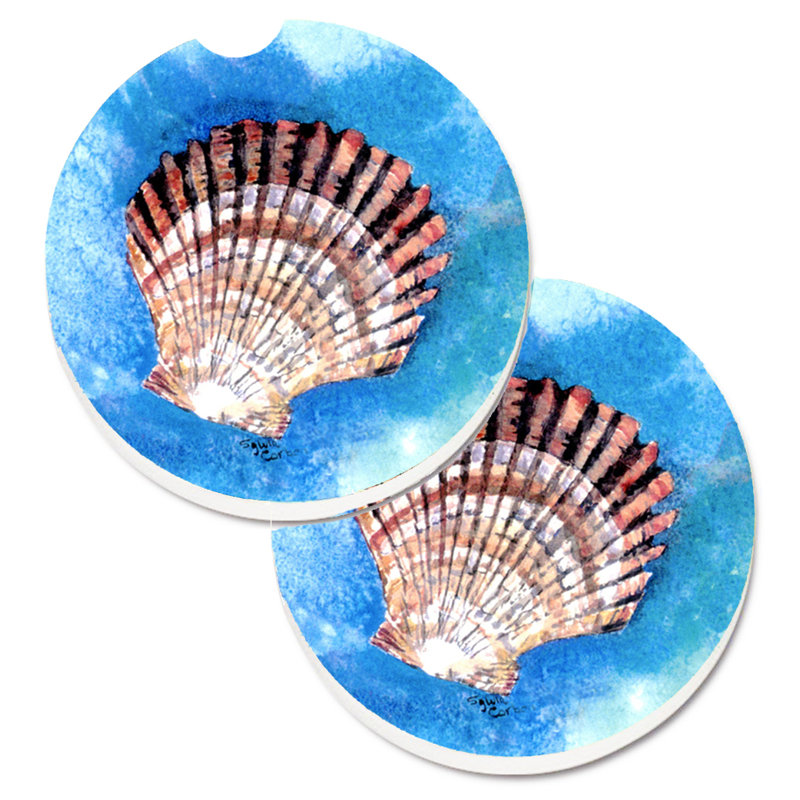 Ceramic Round 2 Piece Car Coaster Set