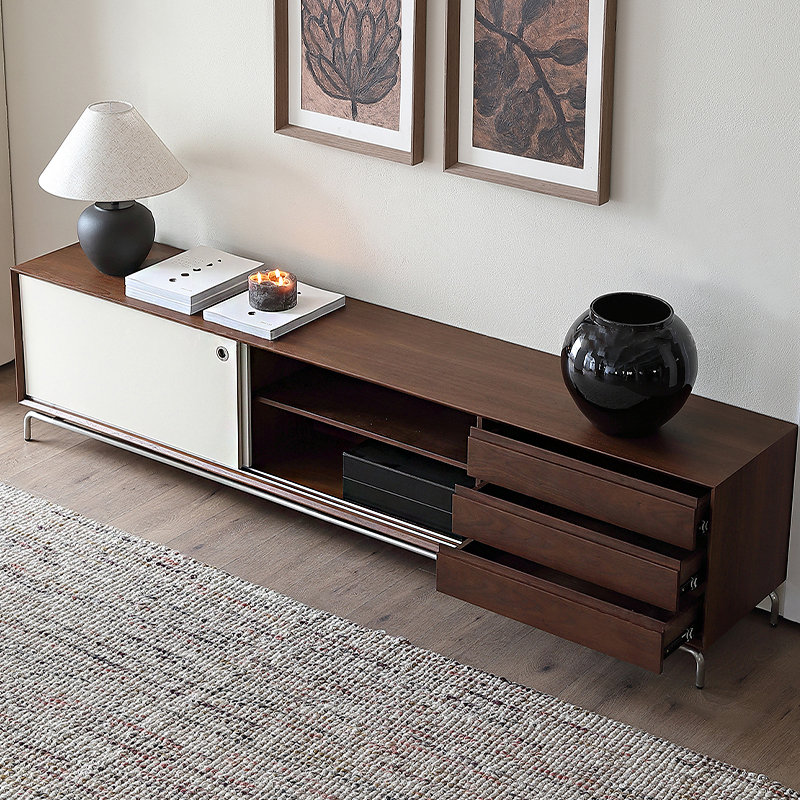 Meuble télé moderne minimaliste moderne, H 20,47 po x L 86,61 po x l 15,74 po