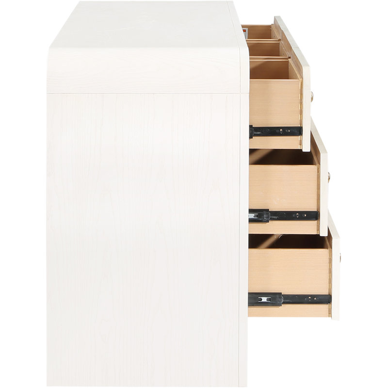 Commode 9 tiroirs Aerik, Blanc
