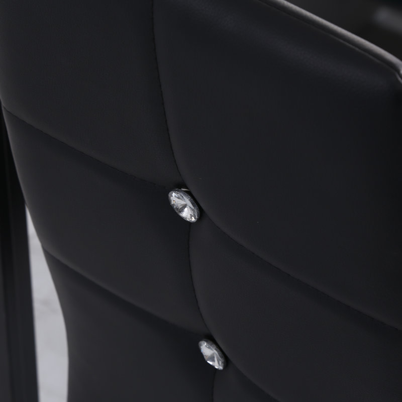 Chaise d'appoint rembourrée et capitonnée, Noir