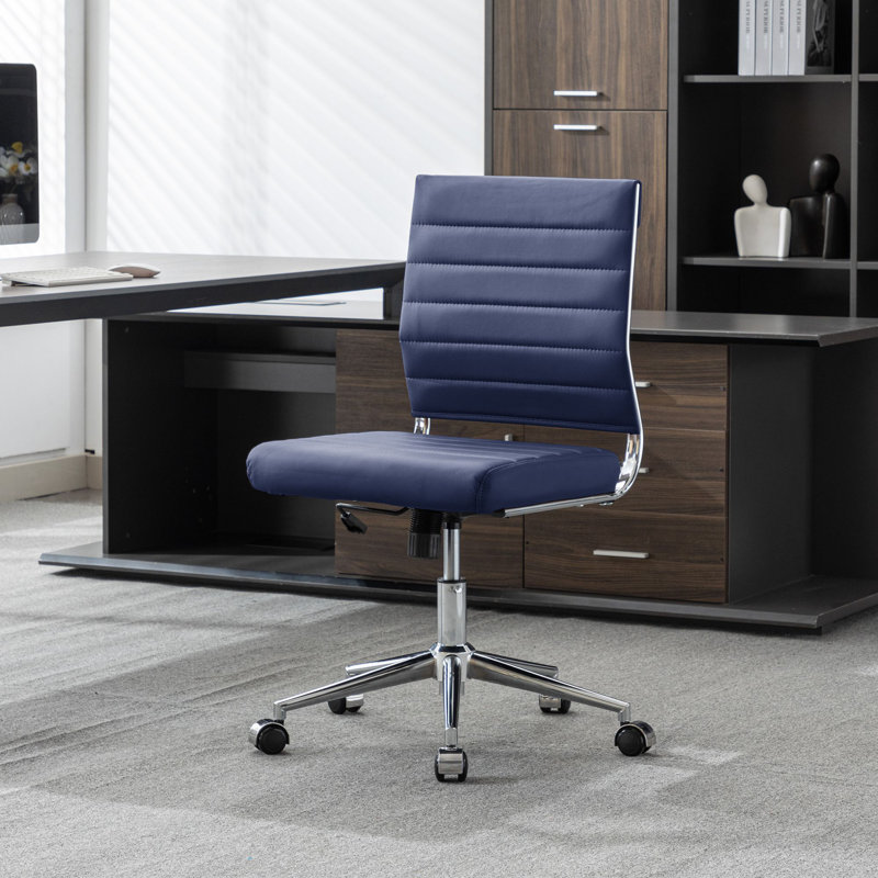Chaise de conférence ergonomique et réglable Amaiia, Bleu / chrome