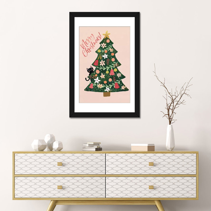 « xmas pin », impression sur toile tendue, H 24 po x l 16 po x P 1 po, Papier d'art encadré noir, Blanc