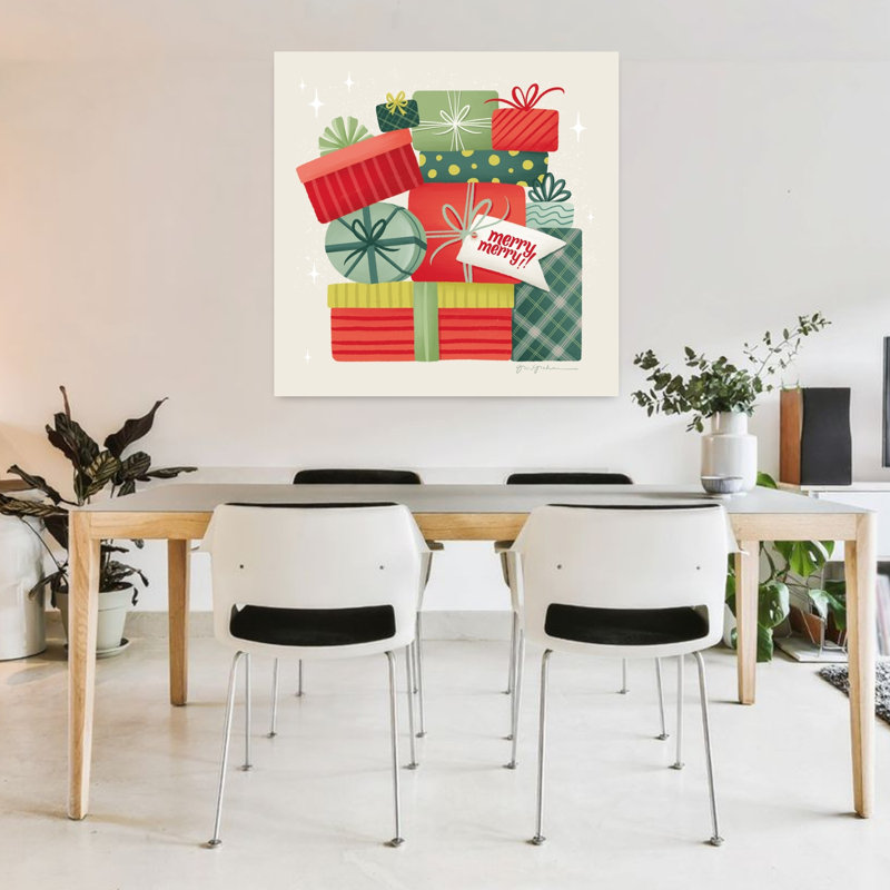 Maison contemporaine pour les fêtes I avec art crème de Noël, H 36 po x l 36 po