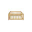 Lit simple pour enfants Montessori avec barrière et barrières de sécurité, bois d'hévéa, naturel