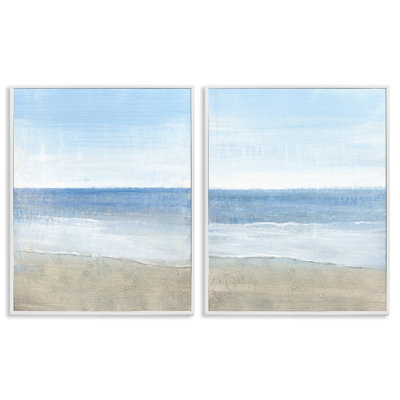 Coastal Seafoam Beach Waves 2 Piece Giclee Art Set by Tim O'Toole