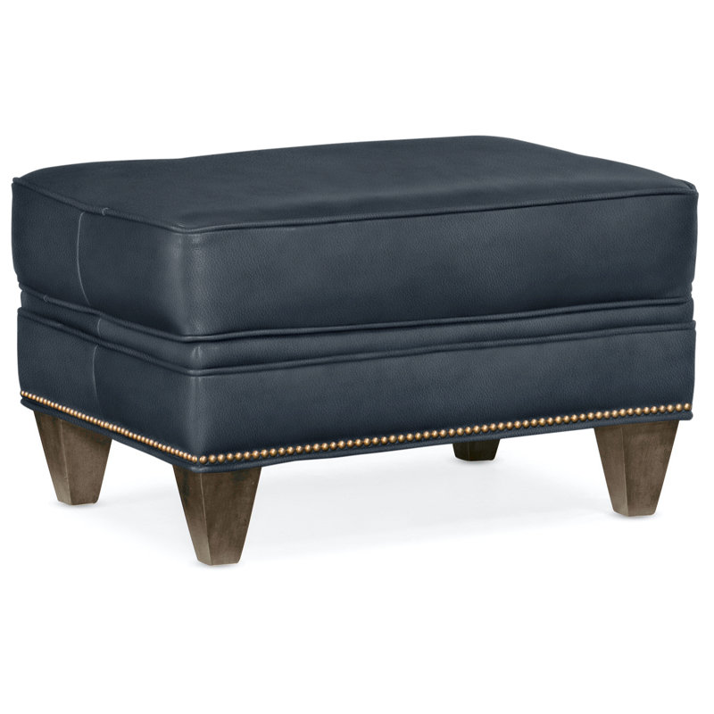 Reddish Ottoman, French Natural, Cobblestone, Aline Light Gray Stonewash Genuine Leather