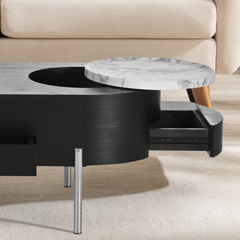 Table basse à plateau relevable , Noir