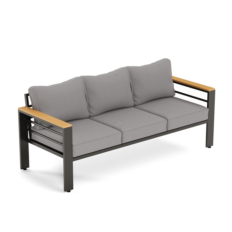 Eby 3-Person Aluminum Sofa Seating Group with Olefin Cushions