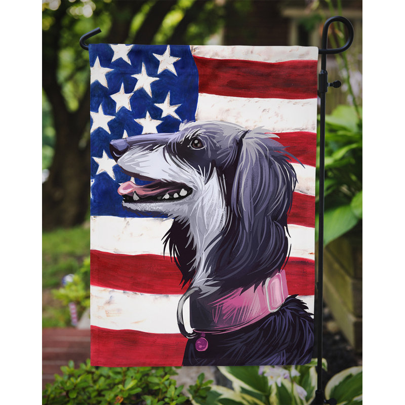 Polyester à 2 côtés 15 x 11 po drapeau de jardin, Lévrier persan