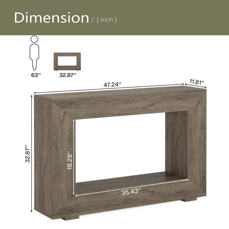 Entryway Sofa Table,Wood Side Table,Console Table, Gray