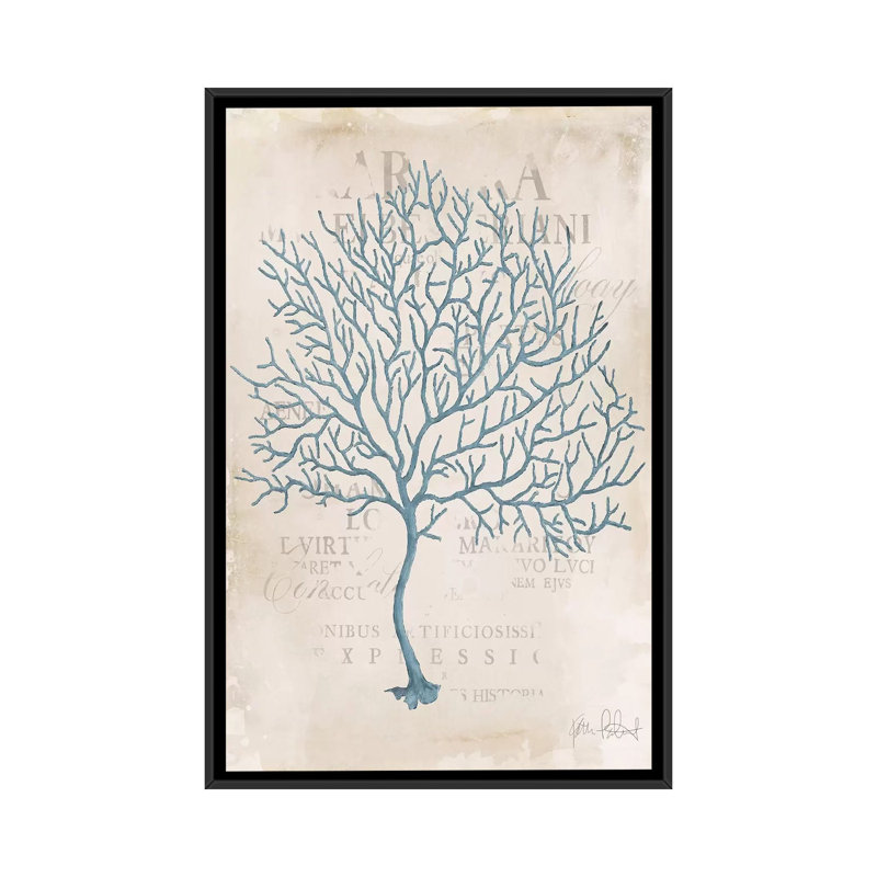 « sea jardin iv », reproduction d’impression sur toile tendue, H 26 po x l 18 po x P 1,5 po, Toile avec cadre noir