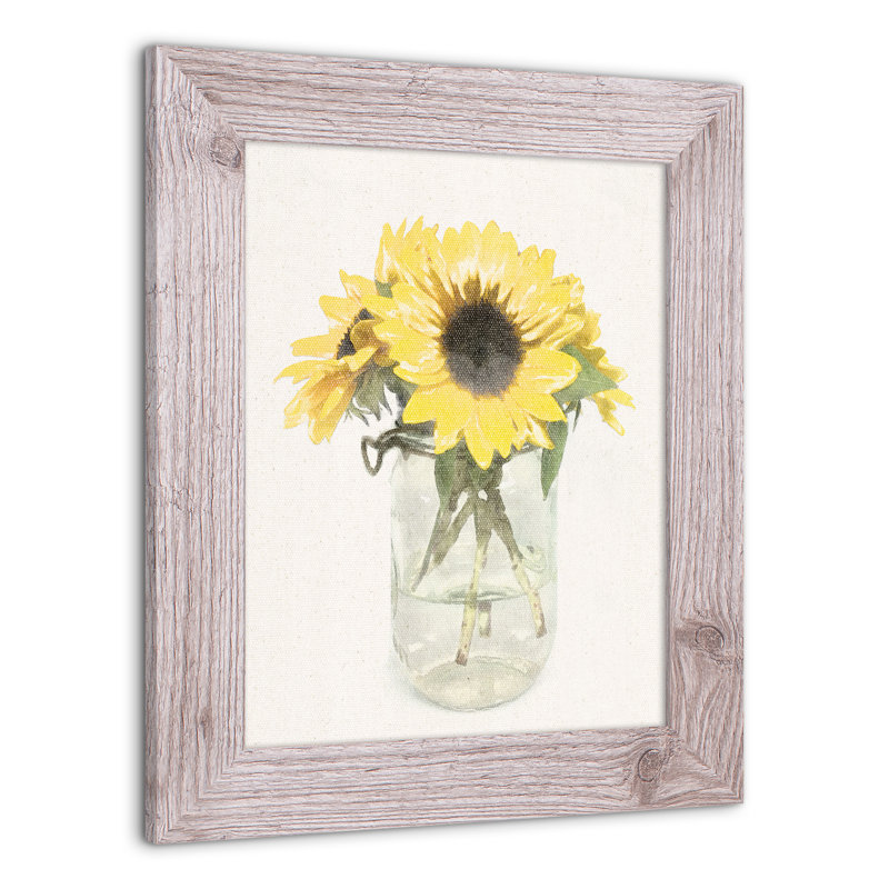 Lin tournesols, reproduction encadrée, H 14 po x l 11 po x P 0,75 po