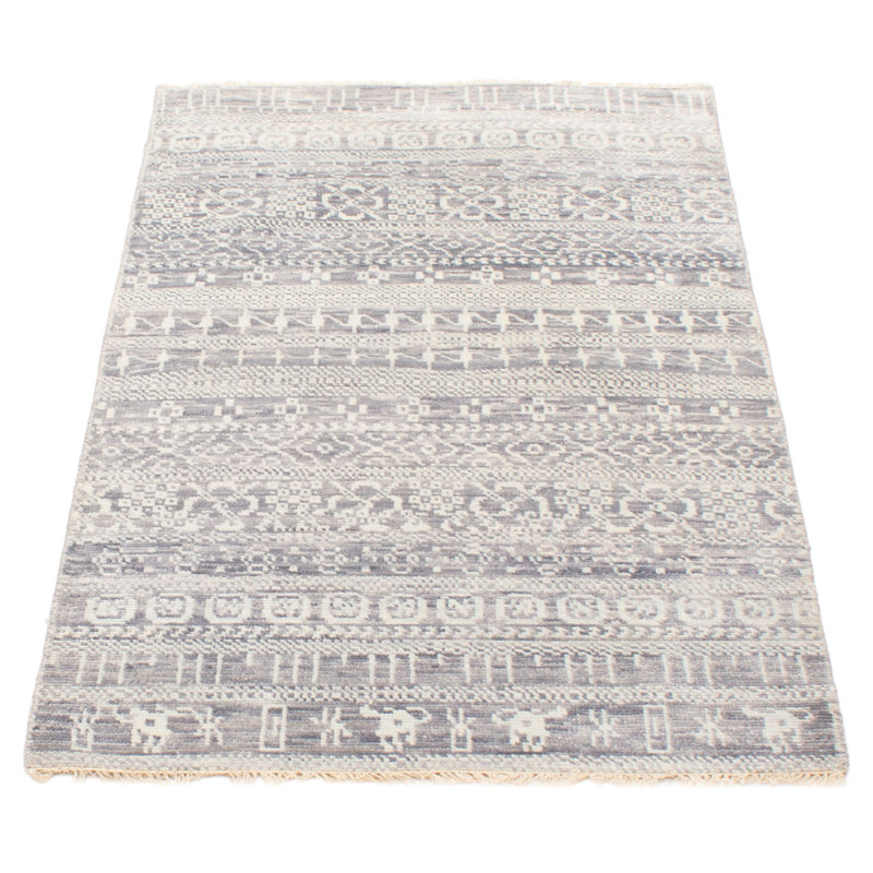 Tapis gris ombre en soie One Of A Kind 3 pi 6 po x 5 pi 11 po