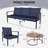 4-Piece All-Weather Wicker Patio Set: 3-Seat Sofa, 2 Chairs,A Tea Table with Cushions - Perfect for Poolside & Backyard-1483253315