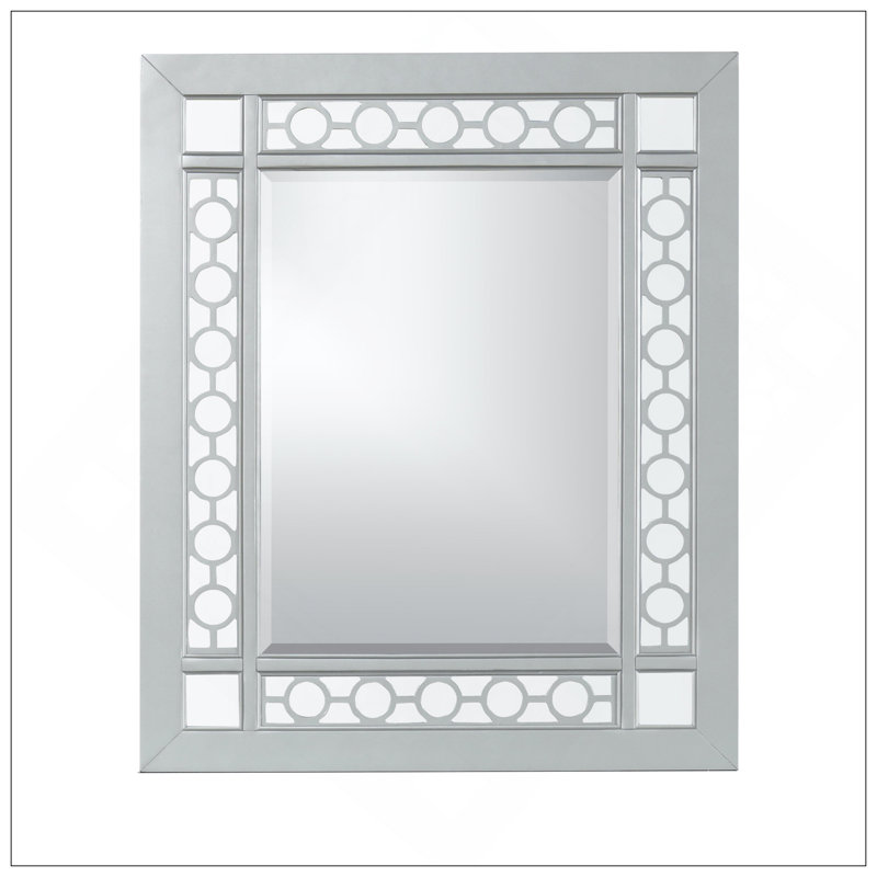 Miroir mural chic à finition champagne argenté avec construction durable et installation facile, parfait pour les intérieurs modernes