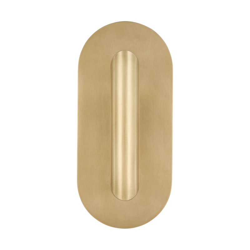 Kelly Wearstler Fielle Small 1-Light Sconce in Soft White, Hand Rubbed Antique Brass