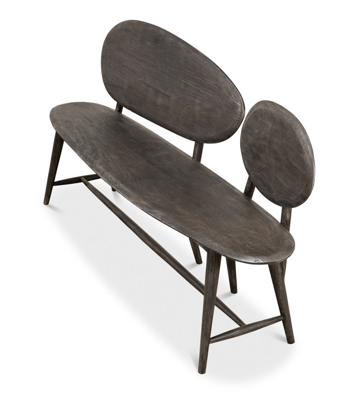 Melva Solid Wood Dining Bench, Gray
