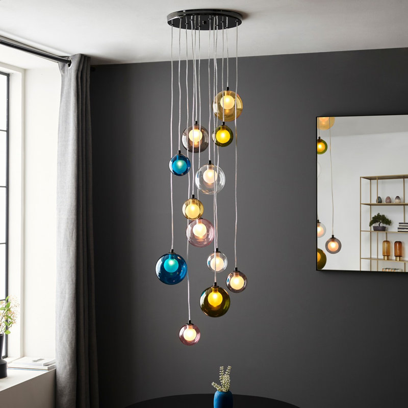 Savoy 12 - Light Black Chrome Cluster Pendant