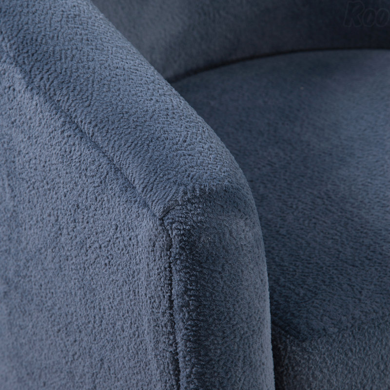 Karcher Upholstered Swivel Armchair, Navy Fabric