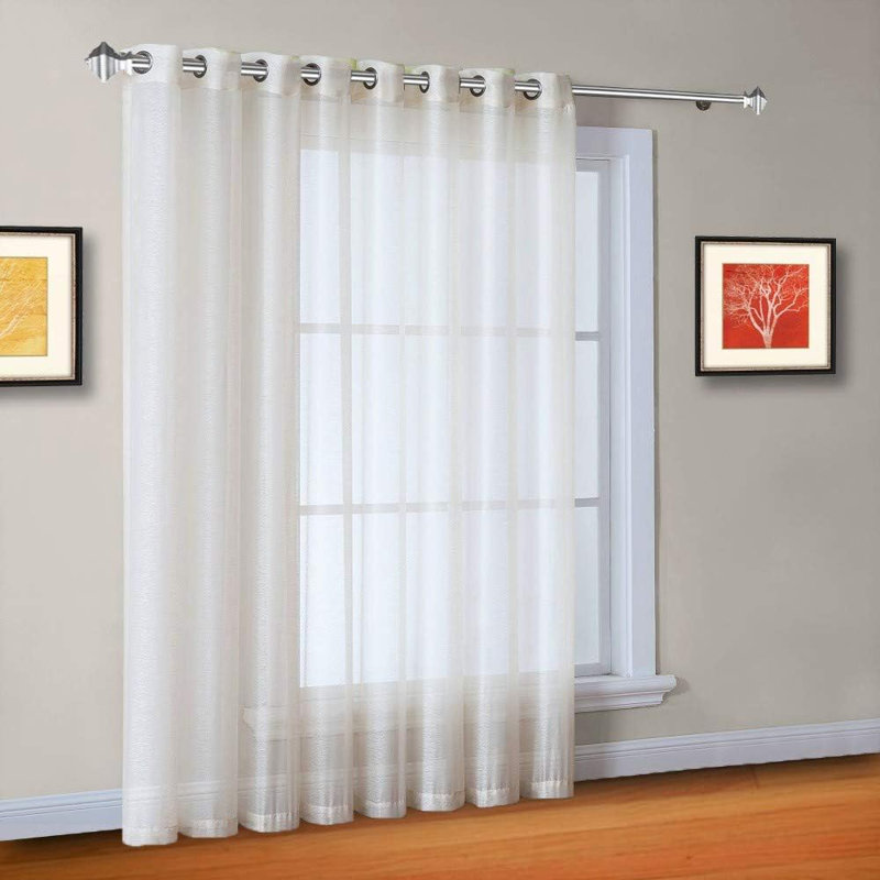 Keasler Sheer Curtain Single Panel, 102" W x 84" L, Beige