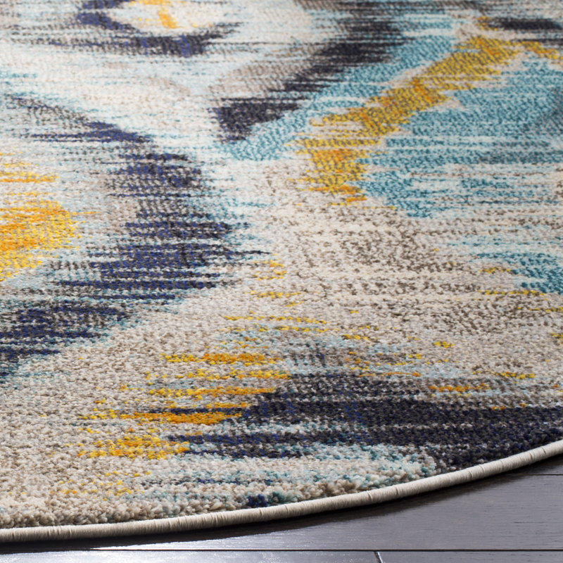 Nistler Ikat Area Rug, Round 122cm