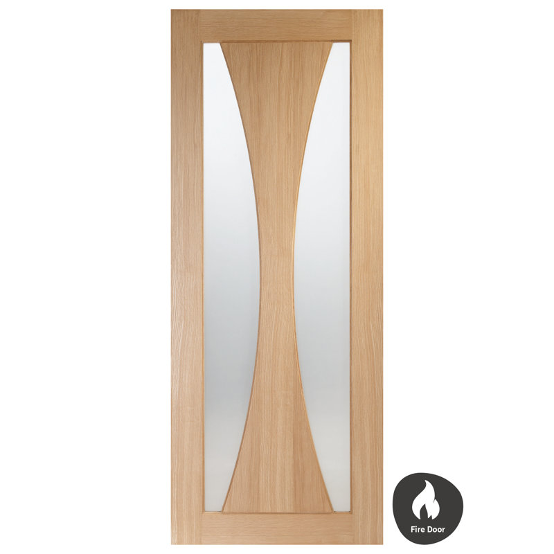 Internal Glazed Oak Verona Fire Door, 1981mm H x 686mm W x 44mm D