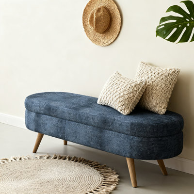 Banc de rangement avec repose-pieds 43 po Soft Boucle