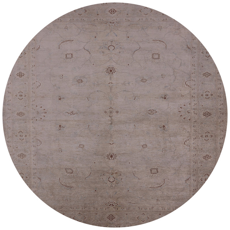 Tapis oriental brun Oralie, Rond 5 pi