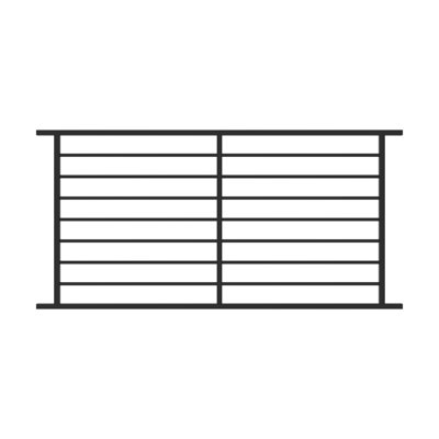 FORTRESS Fe26 Axis 34 in. H x 6 ft. W Black Steel Railing Level Panel