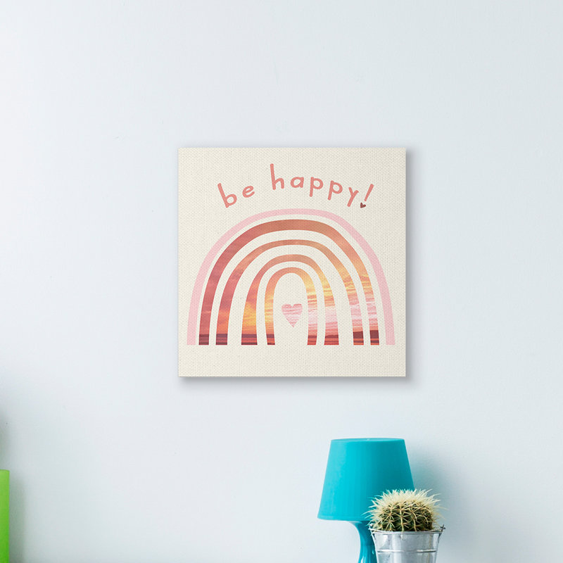 Be Be Expression, ton chaud, plage, arc-en-ciel, Toile tendue, H 17 po x l 17 po