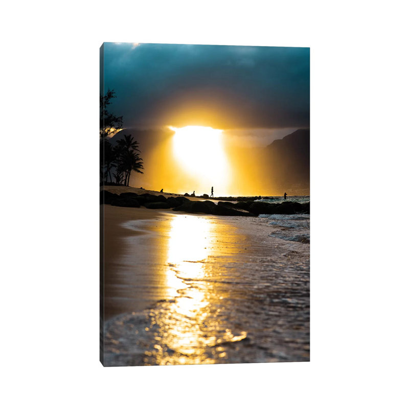 Tropical Sunset 1 Piece Wrapped Canvas Wall Art, 20.32 cm H x 30.48 cm W