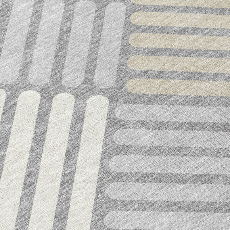 Machine Washable Indoor/Outdoor Skiljo ACN2339 Geometric Rug, Rectangle 1'8" x 2'6"