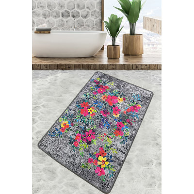 Antibacterial Bathmat, Non-Slip Design, 2.3 x 4.0 Feet | 100% Polyester, Pile Height: 0.4 Inches, 20.5 oz/sq ft | Machine Washable, Easy Care, Perfect for Bathroom Safety & Comfort | Durable & Stylish Home Essential