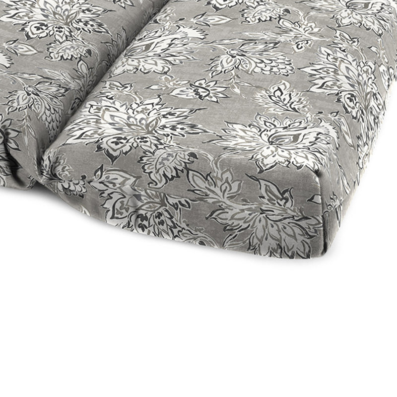 72" x 22" Outdoor Chaise Lounge Cushion with Ties and Loop, Adair Silver Toile