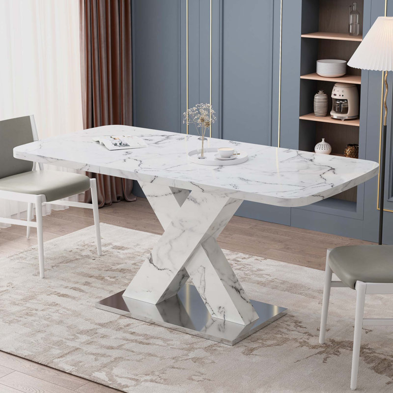 Table de salle à manger Fenna, Blanc