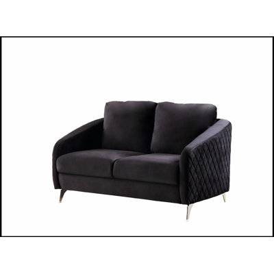 Causeuse moderne chic en velours noir Livia