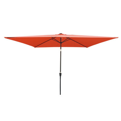 Parasols d'extérieur à énergie solaire 10 x 6,5T rectangulaires à DEL avec manivelle et bouton-poussoir inclinable pour le jardin