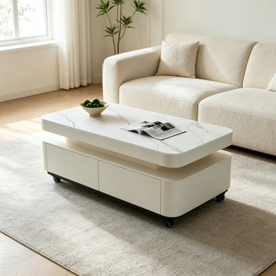 Table basse élégante avec tiroir de rangement en bois