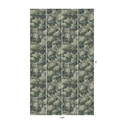 NEMOR Wallpaper - Verde 9'10" - full height wallpaper
