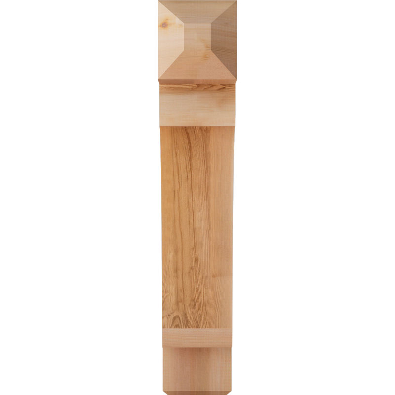 H Support en bois / corbeau, Western Red Cedar (Smooth), 34" H x 5.5" W x 22" D