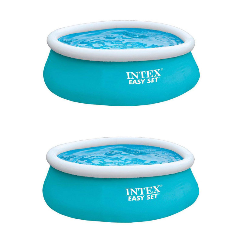 Piscine gonflable en plastique, L 6 pi x H 20 po, Bleu / blanc