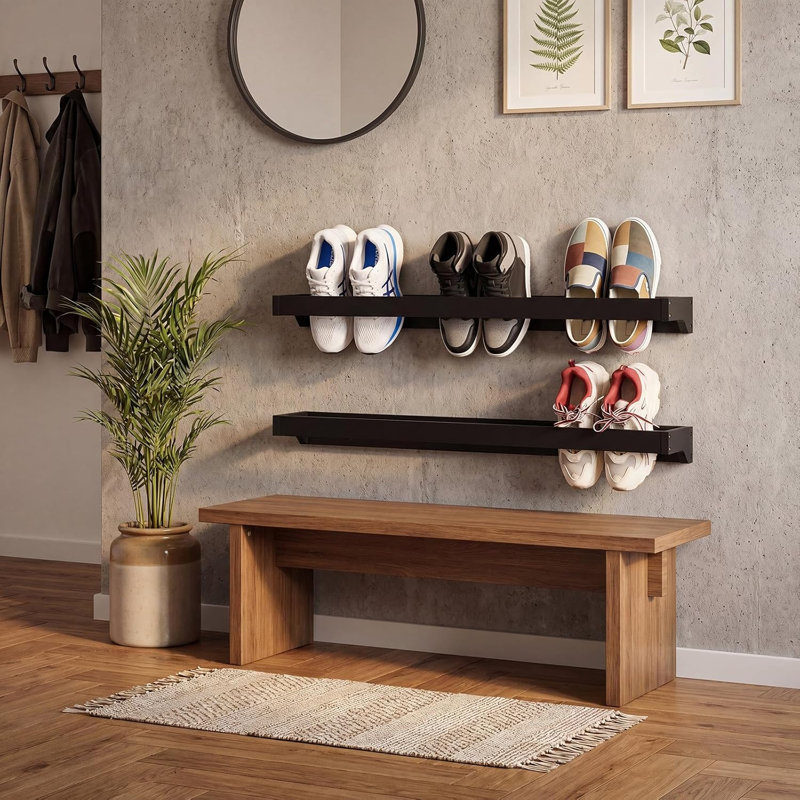 2 Pcs Wall Mounted Wooden Shoe