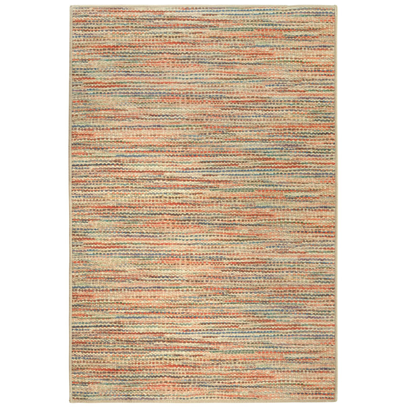Clay Multi Machine Washable Rug, Rectangle 3' x 5'